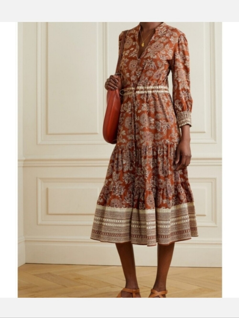 VERONICA BEARD SWEDIE PRINTED MIDI DRESS